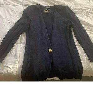 St. John Basics One Button Cardigan- Navy